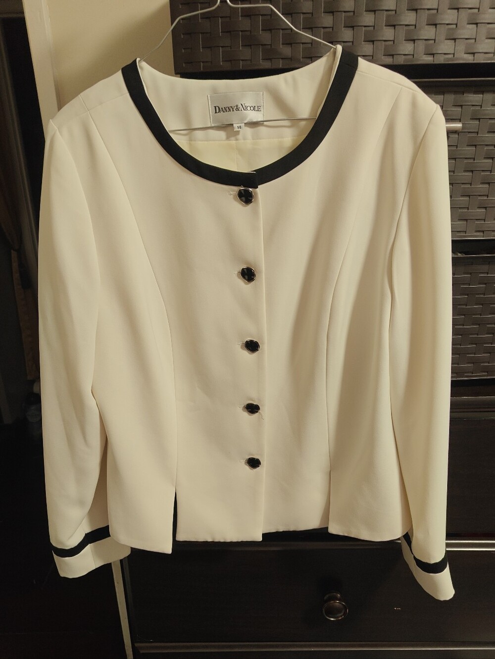 Danny & Nicole Cream Jacket with Black Trim